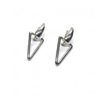 E000819 Genuine Sterling Silver Dangling Earrings Triangles Solid Stamped 925 Handmade